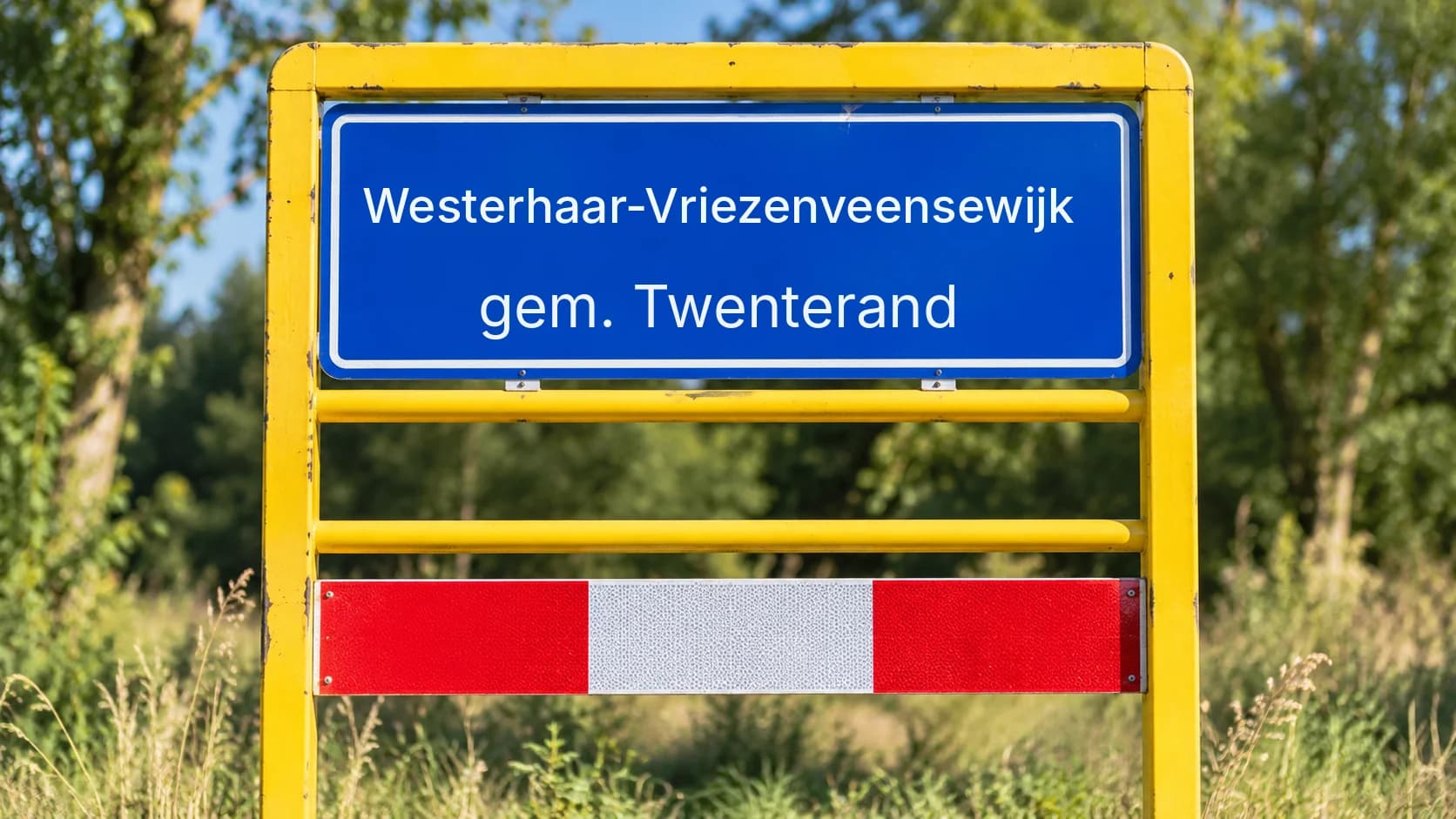 Plaatsnaambord Westerhaar-Vriezenveensewijk